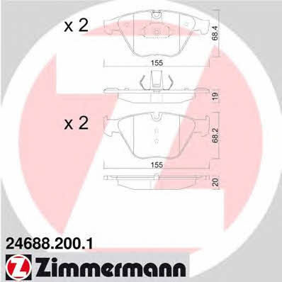 Otto Zimmermann 24688.200.1 Brake Pad Set, disc brake 246882001: Buy near me in Poland at 2407.PL - Good price!
