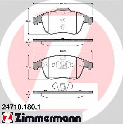 Otto Zimmermann 24710.180.1 Brake Pad Set, disc brake 247101801: Buy near me in Poland at 2407.PL - Good price!