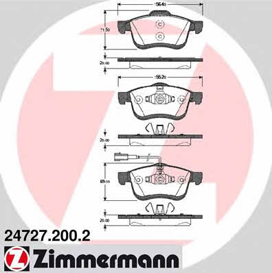 Otto Zimmermann 24727.200.2 Тормозные колодки дисковые, комплект 247272002: Отличная цена - Купить в Польше на 2407.PL!