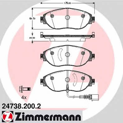 Otto Zimmermann 24738.200.2 Brake Pad Set, disc brake 247382002: Buy near me at 2407.PL in Poland at an Affordable price!