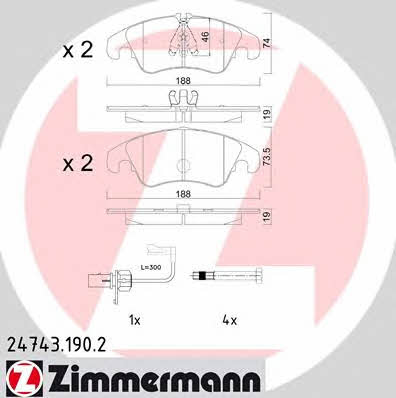 Otto Zimmermann 24743.190.2 Brake Pad Set, disc brake 247431902: Buy near me in Poland at 2407.PL - Good price!