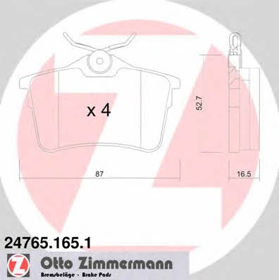 Otto Zimmermann 24765.165.1 Brake Pad Set, disc brake 247651651: Buy near me in Poland at 2407.PL - Good price!