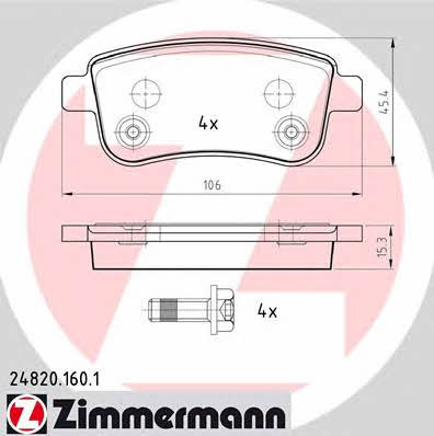 Otto Zimmermann 24820.160.1 Brake Pad Set, disc brake 248201601: Buy near me in Poland at 2407.PL - Good price!