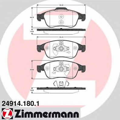 Otto Zimmermann 24914.180.1 Тормозные колодки дисковые, комплект 249141801: Отличная цена - Купить в Польше на 2407.PL!