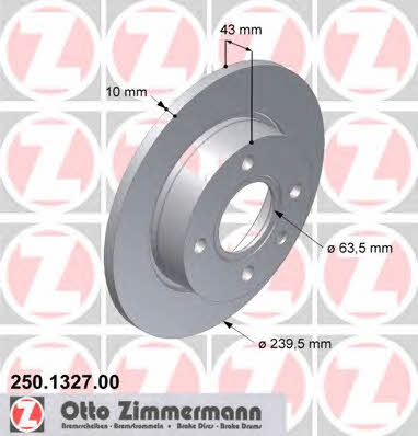 Otto Zimmermann 250.1327.00 Unventilated front brake disc 250132700: Buy near me in Poland at 2407.PL - Good price!