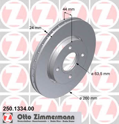 Otto Zimmermann 250.1334.00 Brake disc 250133400: Buy near me in Poland at 2407.PL - Good price!