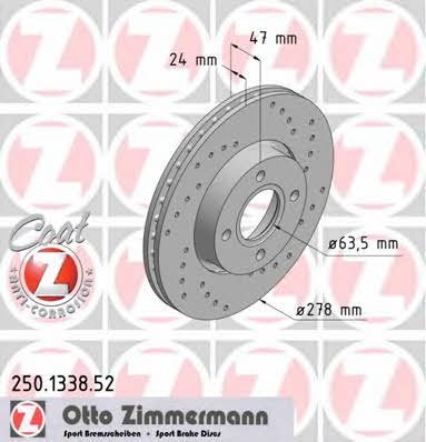 Otto Zimmermann 250.1338.52 Innenbelüftete Bremsscheibe vorne 250133852: Kaufen Sie zu einem guten Preis in Polen bei 2407.PL!