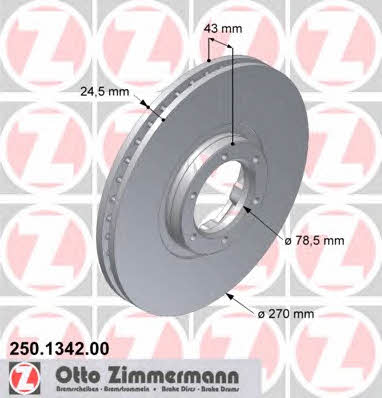 Otto Zimmermann 250.1342.00 Тормозной диск передний вентилируемый 250134200: Отличная цена - Купить в Польше на 2407.PL!