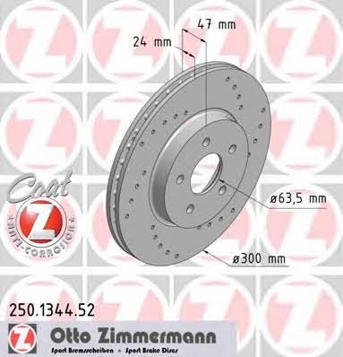 Otto Zimmermann 250.1344.52 Brake disc 250134452: Buy near me in Poland at 2407.PL - Good price!