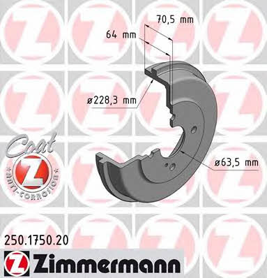 Otto Zimmermann 250.1750.20 Bremstrommel hinten 250175020: Kaufen Sie zu einem guten Preis in Polen bei 2407.PL!