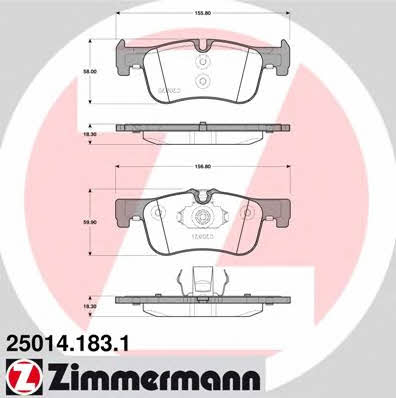 Otto Zimmermann 25014.183.1 Brake Pad Set, disc brake 250141831: Buy near me in Poland at 2407.PL - Good price!