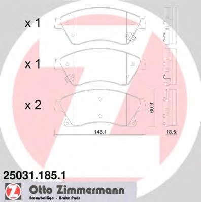 Otto Zimmermann 25031.185.1 Brake Pad Set, disc brake 250311851: Buy near me in Poland at 2407.PL - Good price!