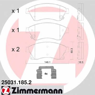 Otto Zimmermann 25031.185.2 Тормозные колодки дисковые, комплект 250311852: Отличная цена - Купить в Польше на 2407.PL!