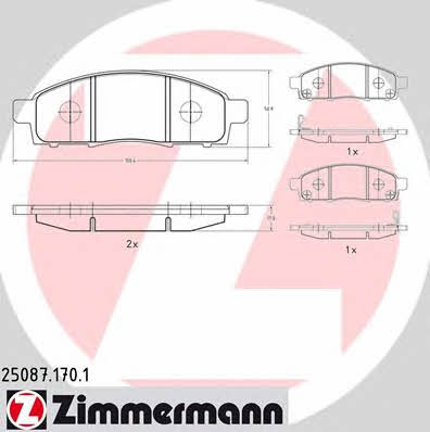 Otto Zimmermann 25087.170.1 Brake Pad Set, disc brake 250871701: Buy near me at 2407.PL in Poland at an Affordable price!