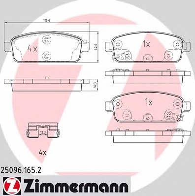 Otto Zimmermann 25096.165.2 Brake Pad Set, disc brake 250961652: Buy near me in Poland at 2407.PL - Good price!