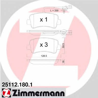 Otto Zimmermann 25112.180.1 Brake Pad Set, disc brake 251121801: Buy near me in Poland at 2407.PL - Good price!