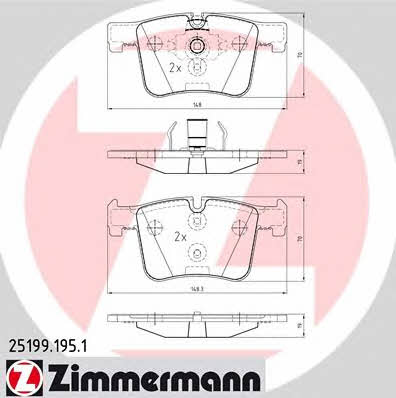 Otto Zimmermann 25199.195.1 Brake Pad Set, disc brake 251991951: Buy near me in Poland at 2407.PL - Good price!