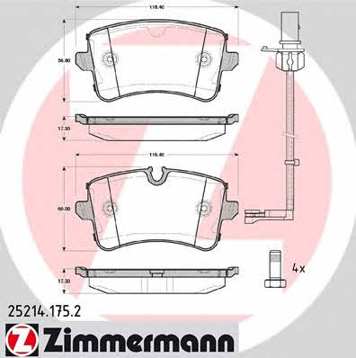 Otto Zimmermann 25214.175.2 Brake Pad Set, disc brake 252141752: Buy near me in Poland at 2407.PL - Good price!