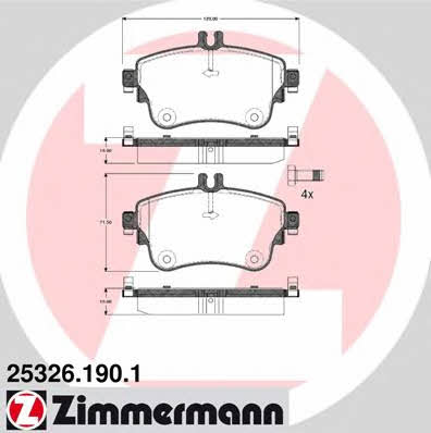 Otto Zimmermann 25326.190.1 Brake Pad Set, disc brake 253261901: Buy near me in Poland at 2407.PL - Good price!