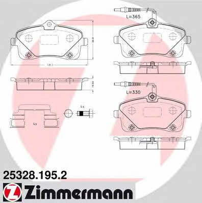 Otto Zimmermann 25328.195.2 Brake Pad Set, disc brake 253281952: Buy near me in Poland at 2407.PL - Good price!