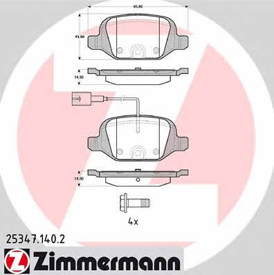Otto Zimmermann 25347.140.2 Brake Pad Set, disc brake 253471402: Buy near me in Poland at 2407.PL - Good price!