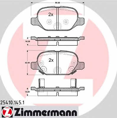 Otto Zimmermann 25410.145.1 Brake Pad Set, disc brake 254101451: Buy near me in Poland at 2407.PL - Good price!