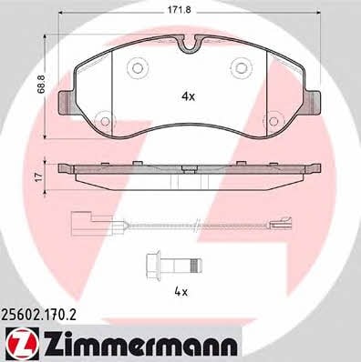 Otto Zimmermann 25602.170.2 Brake Pad Set, disc brake 256021702: Buy near me in Poland at 2407.PL - Good price!
