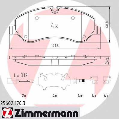 Otto Zimmermann 25602.170.3 Тормозные колодки дисковые, комплект 256021703: Отличная цена - Купить в Польше на 2407.PL!