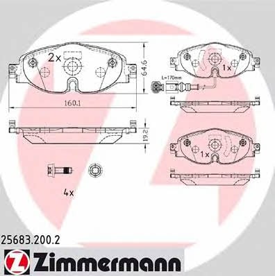 Otto Zimmermann 25683.200.2 Brake Pad Set, disc brake 256832002: Buy near me at 2407.PL in Poland at an Affordable price!