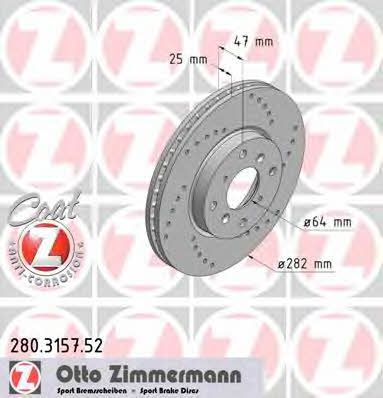 Otto Zimmermann 280.3157.52 Tarcza hamulcowa 280315752: Dobra cena w Polsce na 2407.PL - Kup Teraz!