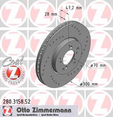Otto Zimmermann 280.3158.52 Tarcza hamulcowa 280315852: Dobra cena w Polsce na 2407.PL - Kup Teraz!
