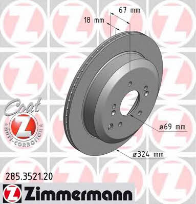 Otto Zimmermann 285.3521.20 Brake disc 285352120: Buy near me in Poland at 2407.PL - Good price!