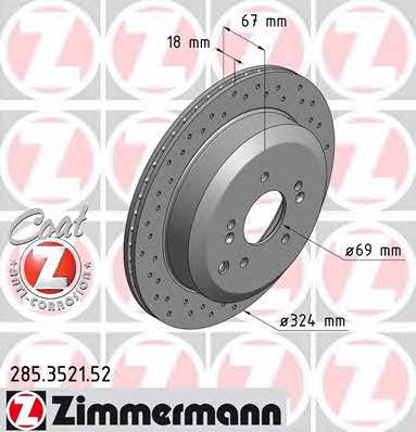 Otto Zimmermann 285.3521.52 Диск тормозной 285352152: Отличная цена - Купить в Польше на 2407.PL!