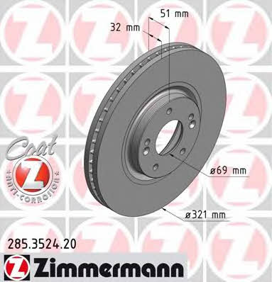 Otto Zimmermann 285.3524.20 Brake disc 285352420: Buy near me in Poland at 2407.PL - Good price!