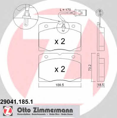 Otto Zimmermann 29041.185.1 Тормозные колодки дисковые, комплект 290411851: Отличная цена - Купить в Польше на 2407.PL!