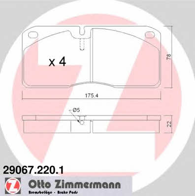 Otto Zimmermann 29067.220.1 Тормозные колодки дисковые, комплект 290672201: Отличная цена - Купить в Польше на 2407.PL!