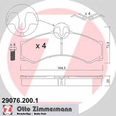 Otto Zimmermann 29076.200.1 Brake Pad Set, disc brake 290762001: Buy near me in Poland at 2407.PL - Good price!