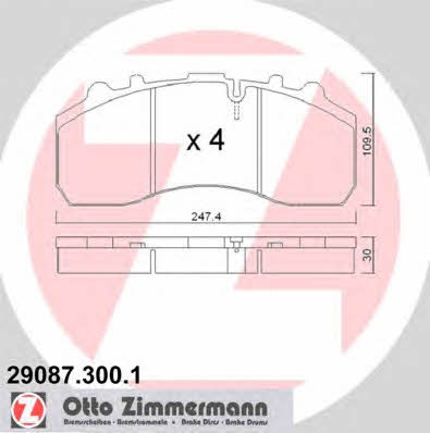 Otto Zimmermann 29087.300.1 Тормозные колодки дисковые, комплект 290873001: Отличная цена - Купить в Польше на 2407.PL!