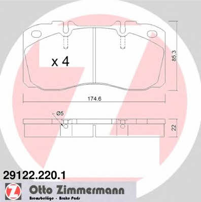 Otto Zimmermann 29122.220.1 Brake Pad Set, disc brake 291222201: Buy near me in Poland at 2407.PL - Good price!