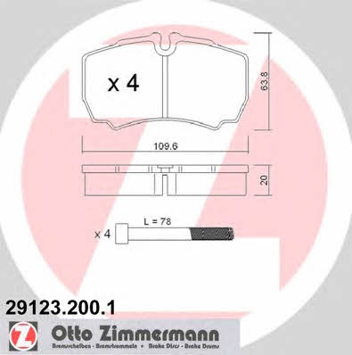 Otto Zimmermann 29123.200.1 Brake Pad Set, disc brake 291232001: Buy near me in Poland at 2407.PL - Good price!