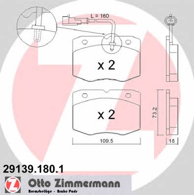 Otto Zimmermann 29139.180.1 Тормозные колодки дисковые, комплект 291391801: Отличная цена - Купить в Польше на 2407.PL!