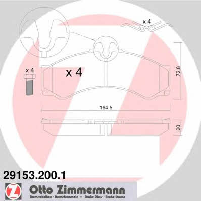 Otto Zimmermann 29153.200.1 Тормозные колодки дисковые, комплект 291532001: Отличная цена - Купить в Польше на 2407.PL!