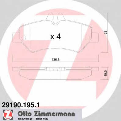 Otto Zimmermann 29190.195.1 Brake Pad Set, disc brake 291901951: Buy near me in Poland at 2407.PL - Good price!