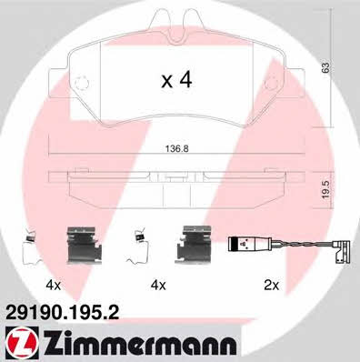 Otto Zimmermann 29190.195.2 Brake Pad Set, disc brake 291901952: Buy near me in Poland at 2407.PL - Good price!