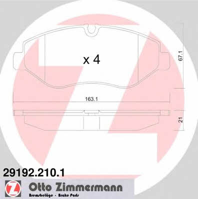 Otto Zimmermann 29192.210.1 Brake Pad Set, disc brake 291922101: Buy near me in Poland at 2407.PL - Good price!