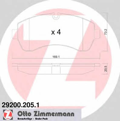 Otto Zimmermann 29200.205.1 Тормозные колодки дисковые, комплект 292002051: Отличная цена - Купить в Польше на 2407.PL!