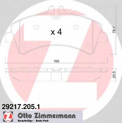 Otto Zimmermann 29217.205.1 Тормозные колодки дисковые, комплект 292172051: Отличная цена - Купить в Польше на 2407.PL!