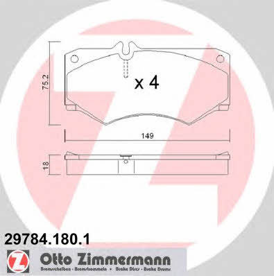 Otto Zimmermann 29784.180.1 Brake Pad Set, disc brake 297841801: Buy near me in Poland at 2407.PL - Good price!