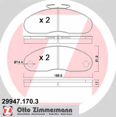 Otto Zimmermann 29947.170.3 Тормозные колодки дисковые, комплект 299471703: Отличная цена - Купить в Польше на 2407.PL!