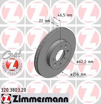 Otto Zimmermann 320.3803.20 Тормозной диск передний вентилируемый 320380320: Отличная цена - Купить в Польше на 2407.PL!